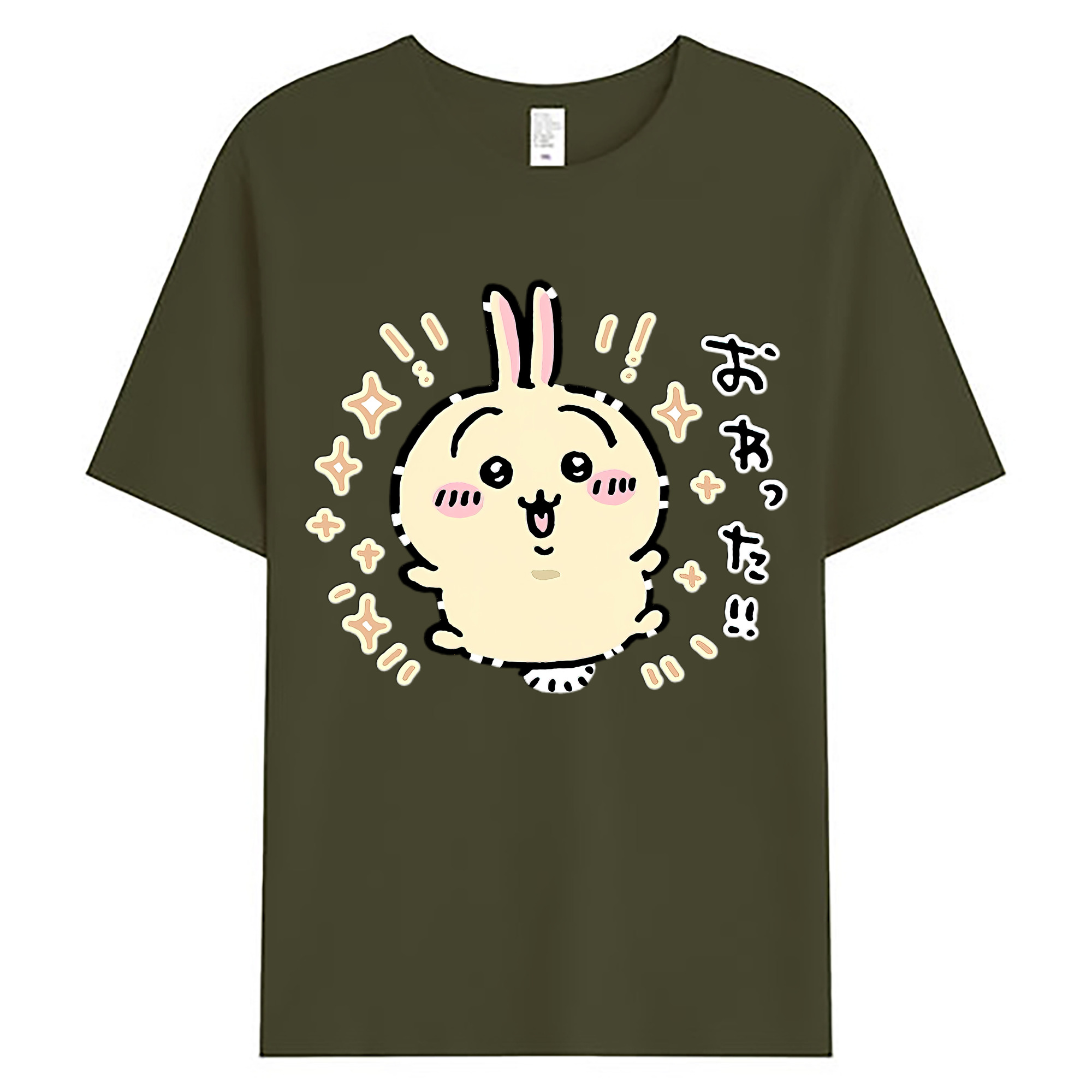 （画像用） ちいかわ うさぎ Chii-kawa usagi 綿100％ メンズ半袖Tシャツ｜肌触りやわらか＆通気性